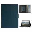 For Amazon Fire HD 10 (2021) Pure Color Horizontal Flip Leather Case with Card Slots & Holder & Sleep / Wake-up Function(Dark Green) - 1