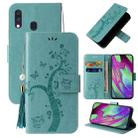For Samsung Galaxy A20e Embossed Lucky Tree Horizontal Flip Leather Case with Holder & Card Slot & Wallet & Lanyard(Green) - 1