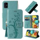 For Samsung Galaxy A41 Embossed Lucky Tree Horizontal Flip Leather Case with Holder & Card Slot & Wallet & Lanyard(Green) - 1