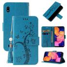 For Samsung Galaxy M01 Embossed Lucky Tree Horizontal Flip Leather Case with Holder & Card Slot & Wallet & Lanyard(Blue) - 1