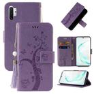 For Samsung Galaxy Note10+ Embossed Lucky Tree Horizontal Flip Leather Case with Holder & Card Slot & Wallet & Lanyard(Purple) - 1