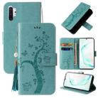 For Samsung Galaxy Note10+ Embossed Lucky Tree Horizontal Flip Leather Case with Holder & Card Slot & Wallet & Lanyard(Green) - 1