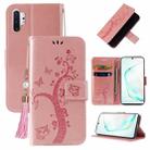 For Samsung Galaxy Note10+ Embossed Lucky Tree Horizontal Flip Leather Case with Holder & Card Slot & Wallet & Lanyard(Rose Gold) - 1
