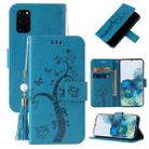 For Samsung Galaxy Note20 Embossed Lucky Tree Horizontal Flip Leather Case with Holder & Card Slot & Wallet & Lanyard(Blue) - 1