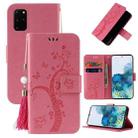 For Samsung Galaxy Note20 Embossed Lucky Tree Horizontal Flip Leather Case with Holder & Card Slot & Wallet & Lanyard(Pink) - 1