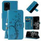 For Samsung Galaxy Note20 Ultra Embossed Lucky Tree Horizontal Flip Leather Case with Holder & Card Slot & Wallet & Lanyard(Blue) - 1