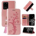 For Samsung Galaxy Note20 Ultra Embossed Lucky Tree Horizontal Flip Leather Case with Holder & Card Slot & Wallet & Lanyard(Rose Gold) - 1