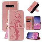 For Samsung Galaxy S10 Embossed Lucky Tree Horizontal Flip Leather Case with Holder & Card Slot & Wallet & Lanyard(Rose Gold) - 1