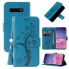 For Samsung Galaxy S10+ Embossed Lucky Tree Horizontal Flip Leather Case with Holder & Card Slot & Wallet & Lanyard(Blue) - 1