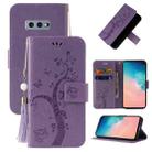 For Samsung Galaxy S10e Embossed Lucky Tree Horizontal Flip Leather Case with Holder & Card Slot & Wallet & Lanyard(Purple) - 1