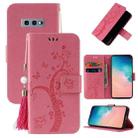 For Samsung Galaxy S10e Embossed Lucky Tree Horizontal Flip Leather Case with Holder & Card Slot & Wallet & Lanyard(Pink) - 1