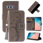 For Samsung Galaxy S10e Embossed Lucky Tree Horizontal Flip Leather Case with Holder & Card Slot & Wallet & Lanyard(Grey) - 1