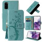 For Samsung Galaxy S20 Embossed Lucky Tree Horizontal Flip Leather Case with Holder & Card Slot & Wallet & Lanyard(Green) - 1