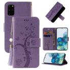 For Samsung Galaxy S20 FE 5G Embossed Lucky Tree Horizontal Flip Leather Case with Holder & Card Slot & Wallet & Lanyard(Purple) - 1