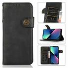 For iPhone 13 mini KHAZNEH Dual-Splicing Cowhide Texture Horizontal Flip Leather Case with Holder & Card Slots & Wallet & Lanyard (Black) - 1