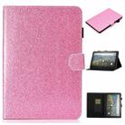 For Amazon Fire HD 10 (2021) Glitter Powder Horizontal Flip Leather Case with Card Slots & Holder & Sleep / Wake-up Function(Pink) - 1