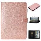 For Amazon Fire HD 10 (2021) Glitter Powder Horizontal Flip Leather Case with Card Slots & Holder & Sleep / Wake-up Function(Rose Gold) - 1