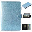 For Amazon Fire HD 10 (2021) Glitter Powder Horizontal Flip Leather Case with Card Slots & Holder & Sleep / Wake-up Function(Blue) - 1