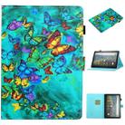 For Amazon Fire HD 10 (2021) Coloured Drawing Stitching Horizontal Flip Leather Case with Holder & Card Slot & Sleep / Wake-up Function(Green Butterfly) - 1
