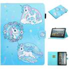 For Amazon Fire HD 10 (2021) Coloured Drawing Stitching Horizontal Flip Leather Case with Holder & Card Slot & Sleep / Wake-up Function(Unicorn) - 1