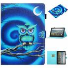 For Amazon Fire HD 10 (2021) Coloured Drawing Stitching Horizontal Flip Leather Case with Holder & Card Slot & Sleep / Wake-up Function(Moon Owl) - 1