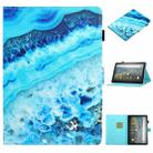 For Amazon Fire HD 10 (2021) Coloured Drawing Stitching Horizontal Flip Leather Case with Holder & Card Slot & Sleep / Wake-up Function(Blue Marble) - 1