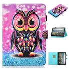 For Amazon Fire HD 10 (2021) Coloured Drawing Stitching Horizontal Flip Leather Case with Holder & Card Slot & Sleep / Wake-up Function(Owl) - 1