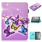 For Amazon Fire HD 10 (2021) Coloured Drawing Stitching Horizontal Flip Leather Case with Holder & Card Slot & Sleep / Wake-up Function(Butterflies) - 1