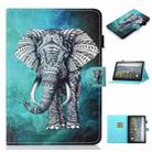 For Amazon Fire HD 10 (2021) Coloured Drawing Stitching Horizontal Flip Leather Case with Holder & Card Slot & Sleep / Wake-up Function(Elephant) - 1