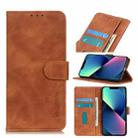 For iPhone 13 mini KHAZNEH Retro Texture PU + TPU Horizontal Flip Leather Case with Holder & Card Slots & Wallet (Brown) - 1