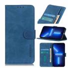 For iPhone 13 Pro KHAZNEH Retro Texture PU + TPU Horizontal Flip Leather Case with Holder & Card Slots & Wallet (Blue) - 1