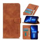 For iPhone 13 Pro KHAZNEH Retro Texture PU + TPU Horizontal Flip Leather Case with Holder & Card Slots & Wallet (Brown) - 1