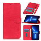 For iPhone 13 Pro KHAZNEH Retro Texture PU + TPU Horizontal Flip Leather Case with Holder & Card Slots & Wallet (Red) - 1