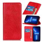 For iPhone 13 Pro Magnetic Crazy Horse Texture Horizontal Flip Leather Case with Holder & Card Slots & Wallet (Red) - 1