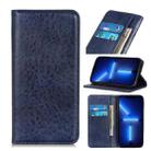 For iPhone 13 Pro Max Magnetic Crazy Horse Texture Horizontal Flip Leather Case with Holder & Card Slots & Wallet (Blue) - 1