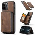 For iPhone 12 mini JEEHOOD Magnetic Zipper Horizontal Flip Leather Case with Holder & Card Slot & Wallet (Brown) - 1