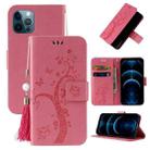 For iPhone 12 Pro Max Embossed Lucky Tree Horizontal Flip Leather Case with Holder & Card Slot & Wallet & Lanyard(Pink) - 1