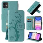 For iPhone 11 Pro Embossed Lucky Tree Horizontal Flip Leather Casewith Holder & Card Slot & Wallet & Lanyard (Green) - 1