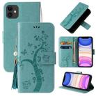 For iPhone 11 Embossed Lucky Tree Horizontal Flip Leather Case with Holder & Card Slot & Wallet & Lanyard (Green) - 1