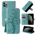 For iPhone 11 Pro Max Embossed Lucky Tree Horizontal Flip Leather Case with Holder & Card Slot & Wallet & Lanyard (Green) - 1