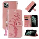 For iPhone 11 Pro Max Embossed Lucky Tree Horizontal Flip Leather Case with Holder & Card Slot & Wallet & Lanyard (Rose Gold) - 1