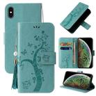 For iPhone XS Max Embossed Lucky Tree Horizontal Flip Leather Case with Holder & Card Slot & Wallet & Lanyard(Green) - 1
