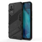 For vivo Y37 / V21e 4G Punk Armor 2 in 1 PC + TPU Shockproof Case with Invisible Holder(Black) - 1