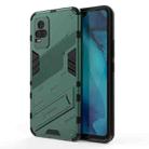 For vivo Y37 / V21e 4G Punk Armor 2 in 1 PC + TPU Shockproof Case with Invisible Holder(Green) - 1