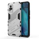 For vivo Y37 / V21e 4G Punk Armor 2 in 1 PC + TPU Shockproof Case with Invisible Holder(White) - 1