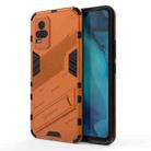 For vivo Y37 / V21e 4G Punk Armor 2 in 1 PC + TPU Shockproof Case with Invisible Holder(Orange) - 1