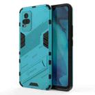 For vivo Y37 / V21e 4G Punk Armor 2 in 1 PC + TPU Shockproof Case with Invisible Holder(Blue) - 1