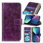 For iPhone 13 mini Retro Crazy Horse Texture Horizontal Flip Leather Case with Holder & Card Slots & Photo Frame & Wallet (Purple) - 1