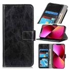 For iPhone 13 Retro Crazy Horse Texture Horizontal Flip Leather Case with Holder & Card Slots & Photo Frame & Wallet(Black) - 1