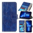 For iPhone 13 Pro Retro Crazy Horse Texture Horizontal Flip Leather Case with Holder & Card Slots & Photo Frame & Wallet (Blue) - 1